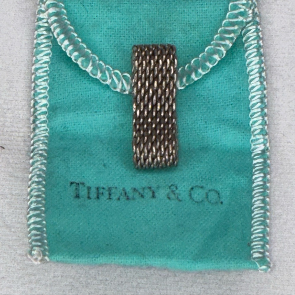 Tiffany & Co. Silver Chain Link Ring with Pouch size 7 Vintage